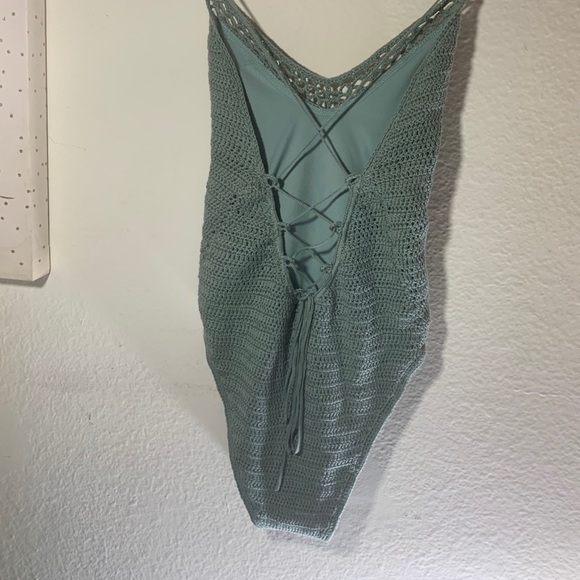NWT Sage knitted one piece swimsuit with tie back - Picture 6 of 15